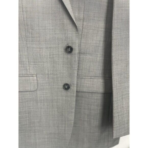 Calvin Klein Mens Gray Extreme Slim Fit 2-Piece Suit 46L Wool Jacket & Pants - Picture 9 of 11